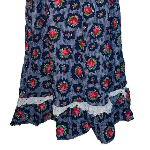 Vintage Late 1960s/Early 1970s Peasant Dress w Tie Included - Picture 5 of 9